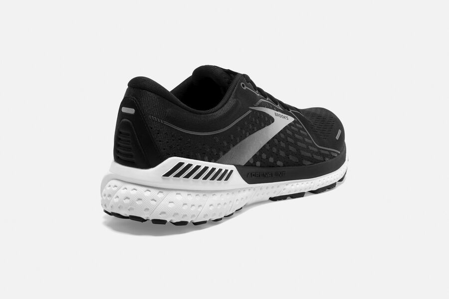 Brooks Running Shoes - Adrenaline GTS 21 Road Mens - Black/White - RXL-587321